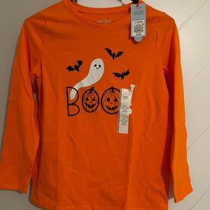 Cat & Jack orange Halloween shirt. Girls size 10/12. BNWT